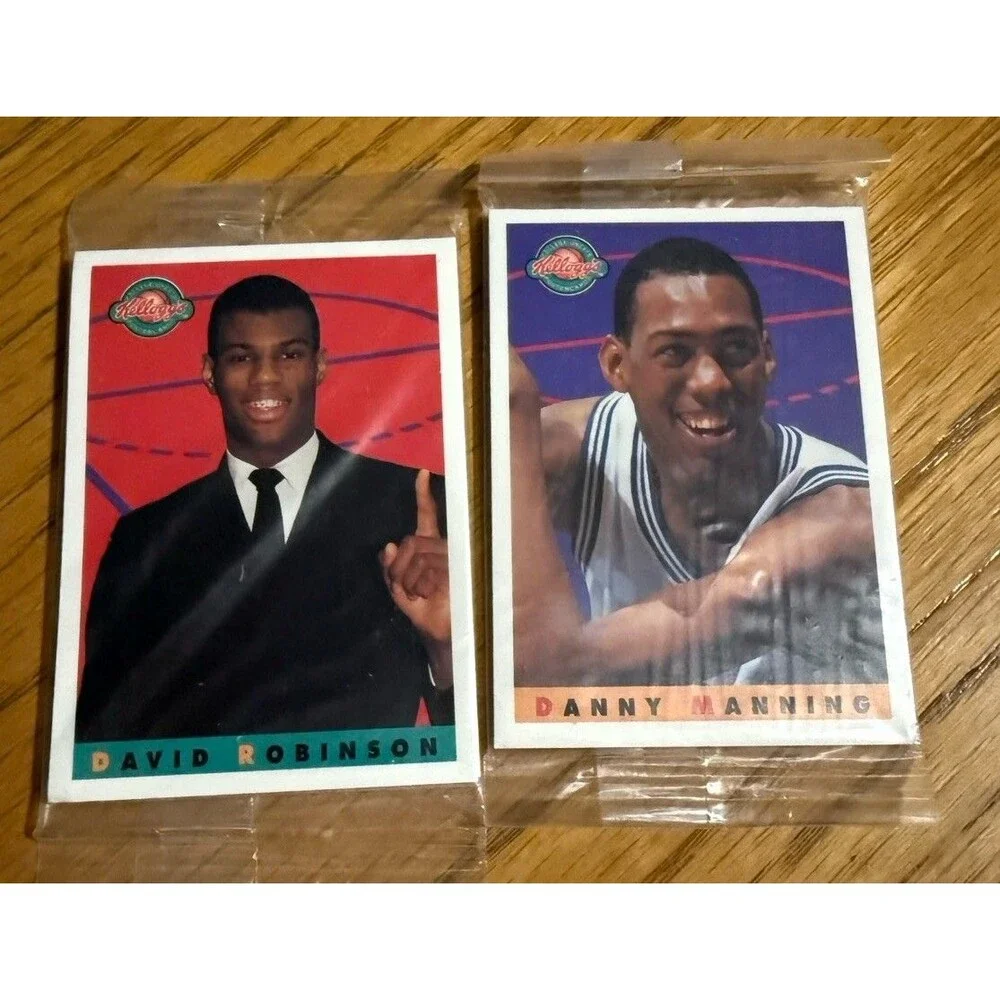 David Robinson Danny Manning 1991 Kellogg's Basketball Lot 2 Cards
